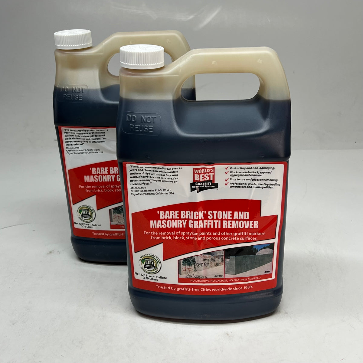WORLDS BEST GRAFFITI REMOVAL (2 PACK) Bare Brick, Stone & Masonry Graffiti 1 Gal