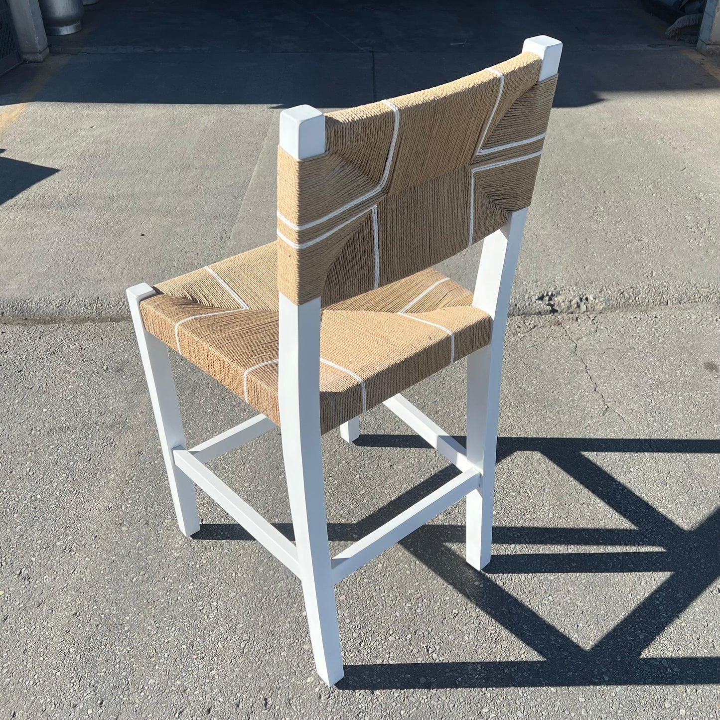 ZA@ COURTNEY LEACH Bohemian Design Talli Natural Stool 29.5"x21"x23" Brown/White 249-13888-HD