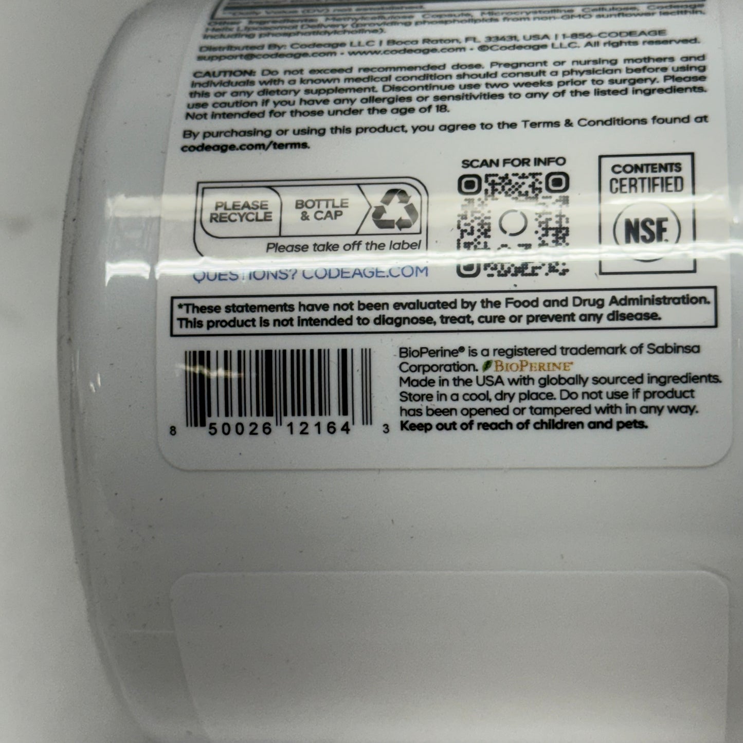 CODEAGE (240 Vegetable Capsules) Liposomal Magnesium Glycinate - Bisglycinate Chelate & Phospholipid Complex BB 11/28