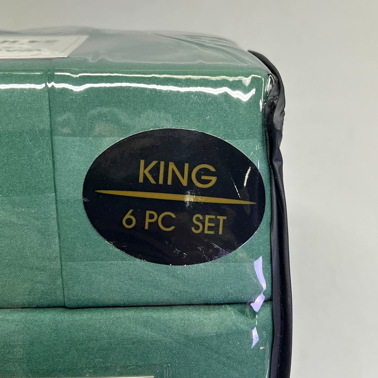ZA@ ELEGANT COMFORT (6 PIECE SET) Luxury Soft Bed Sheets Set Dobby Stripe Design King Forest Green