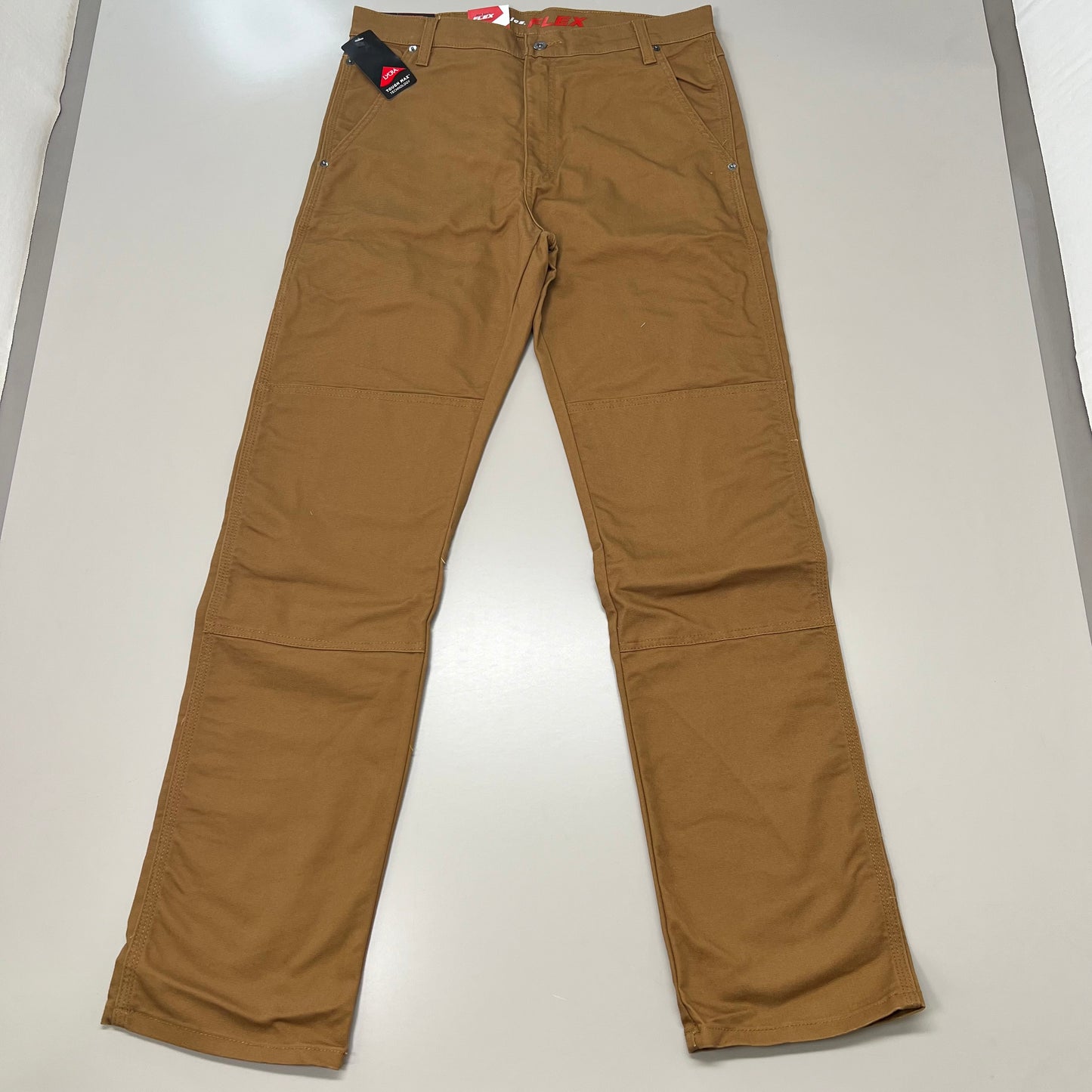 DICKIES Flex Regular Fit Double Knee Pant Men's Sz 34X34 Stonewashed Brown Duck