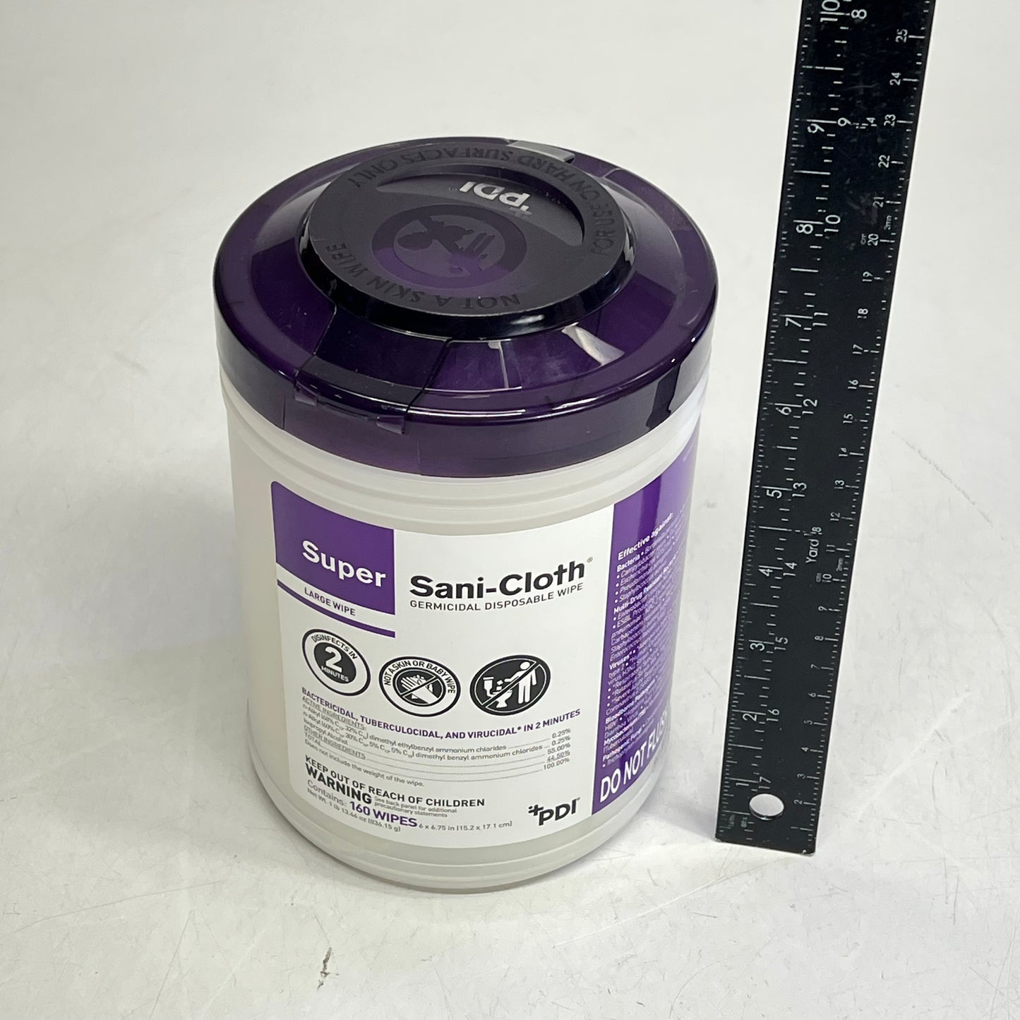 PDI (12 PACK, 160 WPES EACH) Super Sani-cloth Germicidal Wipes Sz Large BB 11/27 (A lid is Missing)