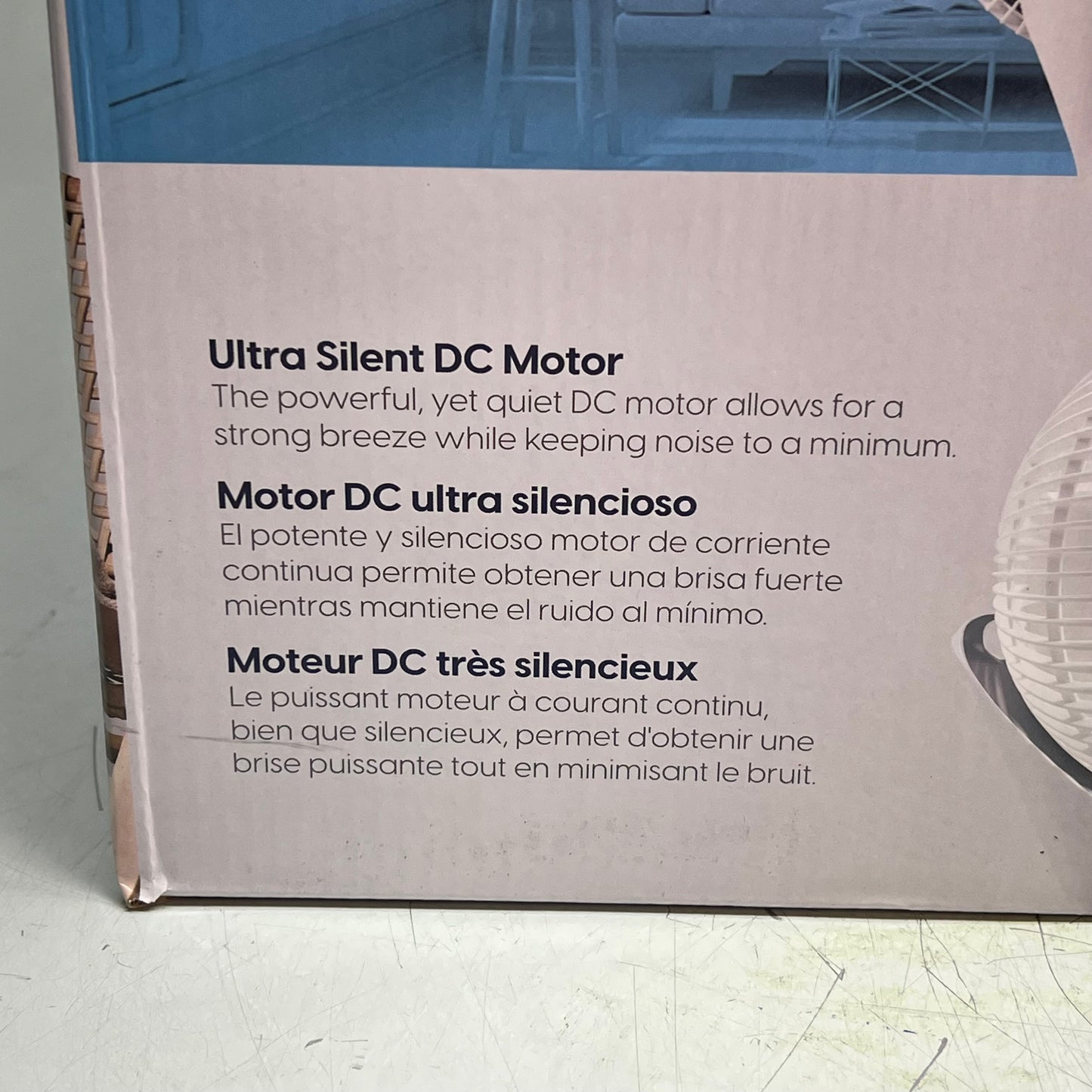 WOOZOO 2 Speed 360 Pedestal Fan DC Motor Adjustable 21" to 36" White 1747373