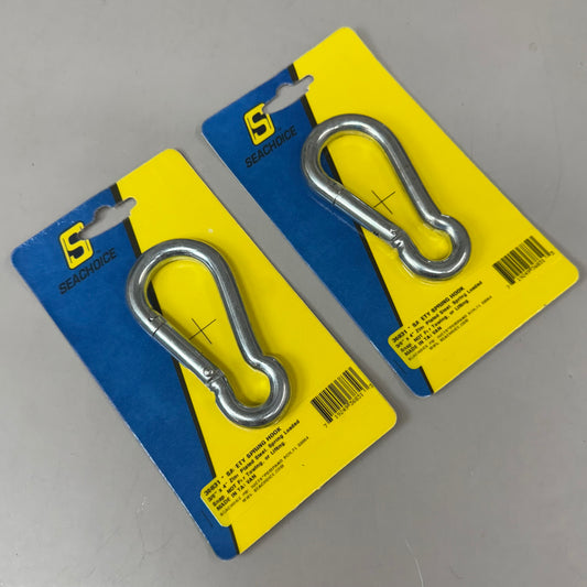 SEACHOICE (2 Pack) Safety Interlocking Safety Spring Hook 3/8"X4" Chrome 36831