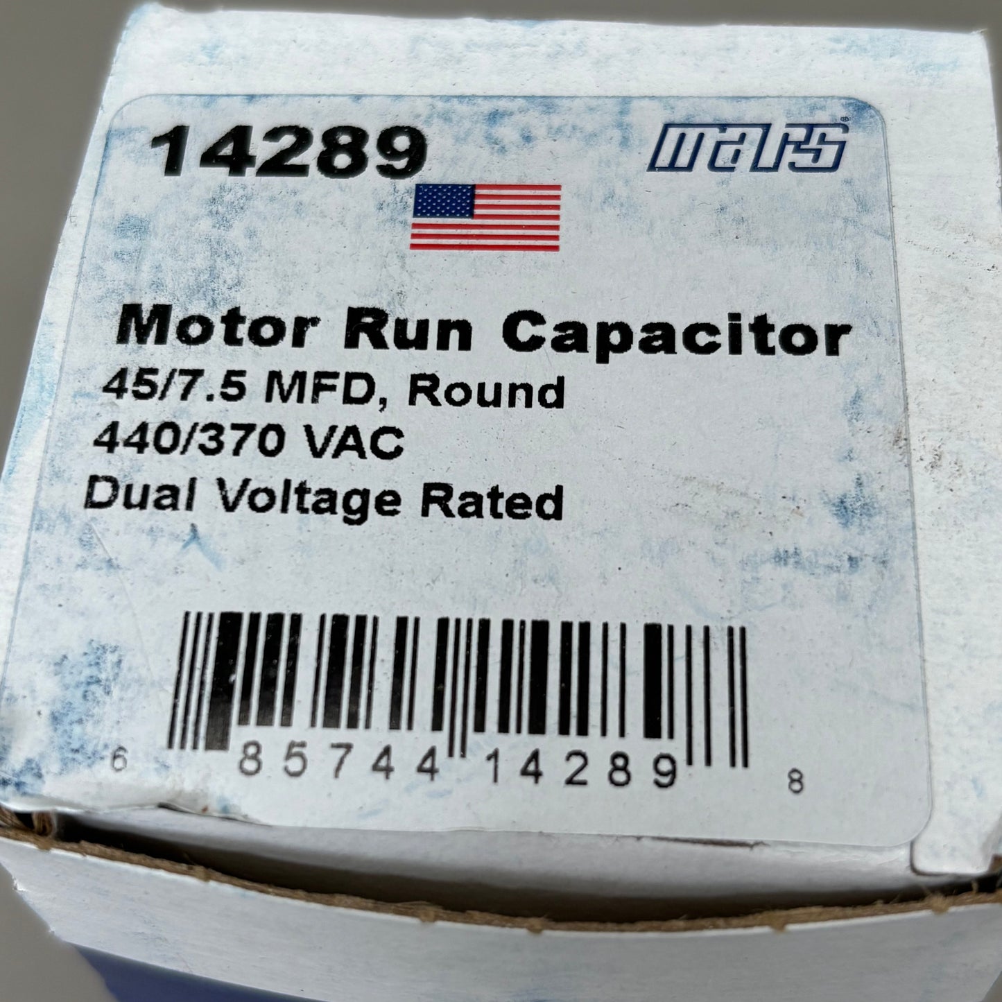 MARS Aluminum Motor Run Capacitor Round 45/7.5 MFD 440/370VAC Dual Voltage 14289