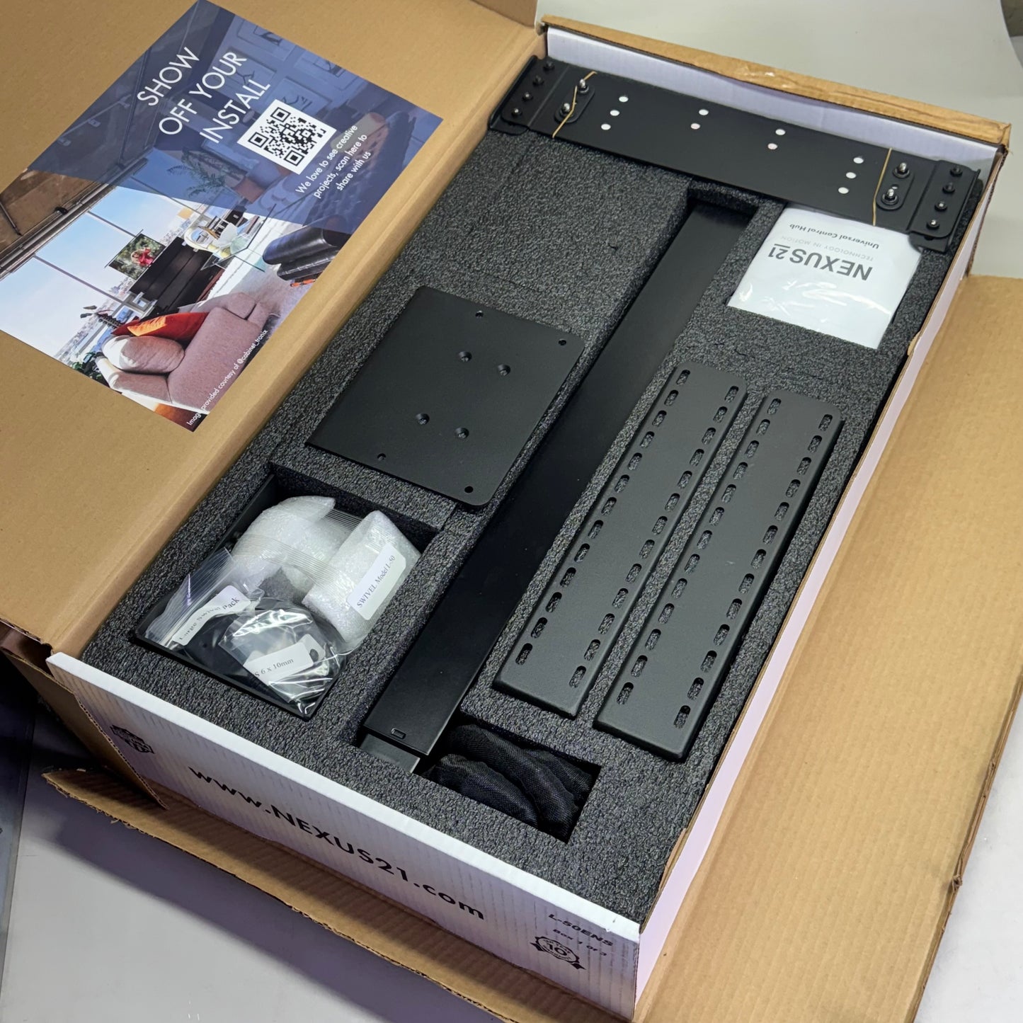 NEXUS 21 (3 BOXES) Pop-Up TV Lift w/ Manual Swivel – For Up To 60″ TV L-50ENS