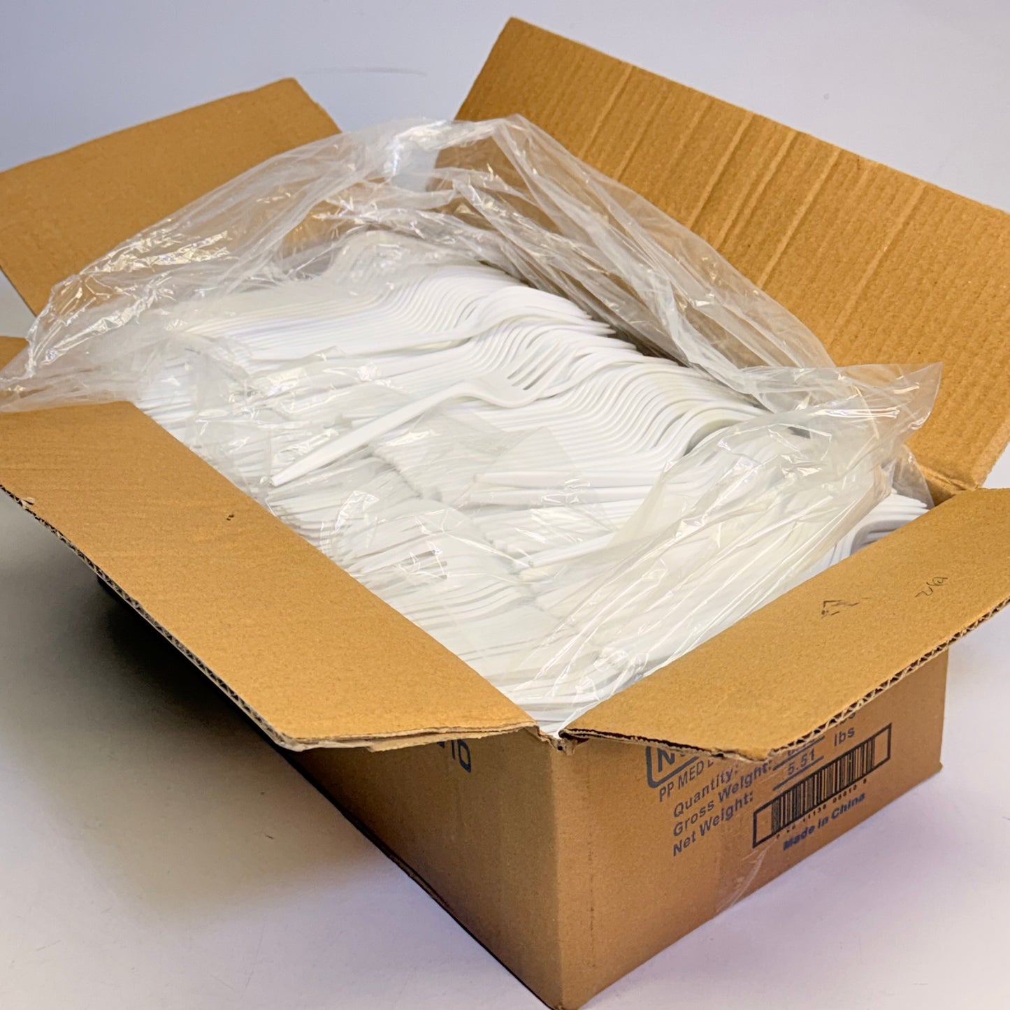 ZA@ NETCHOICE (Box Of 1000) White Fork Medium Weight Polypopylene 406010 D