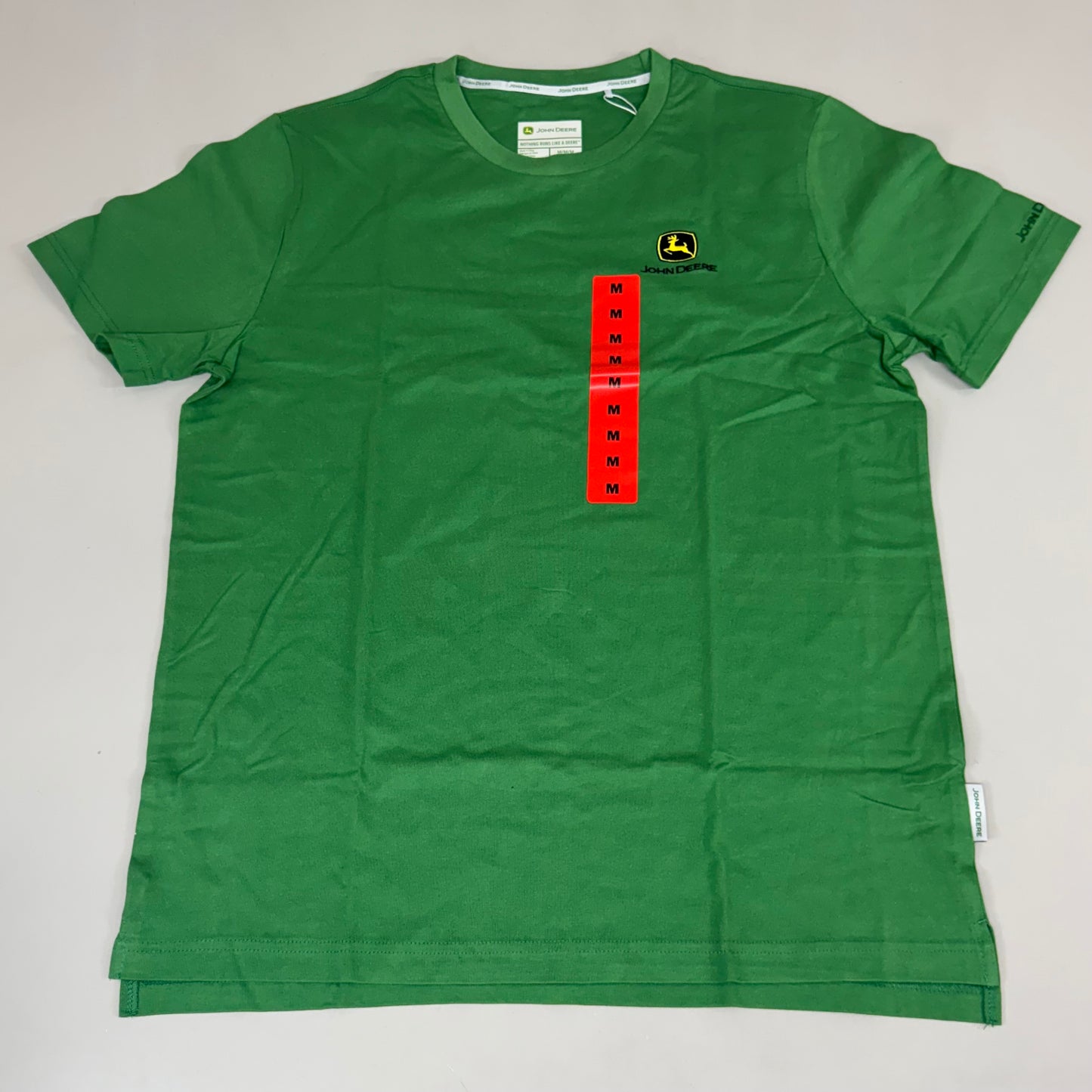 JOHN DEERE Embroidered Logo Short Sleeve Tee Shirt Men's Sz M Green 1896842