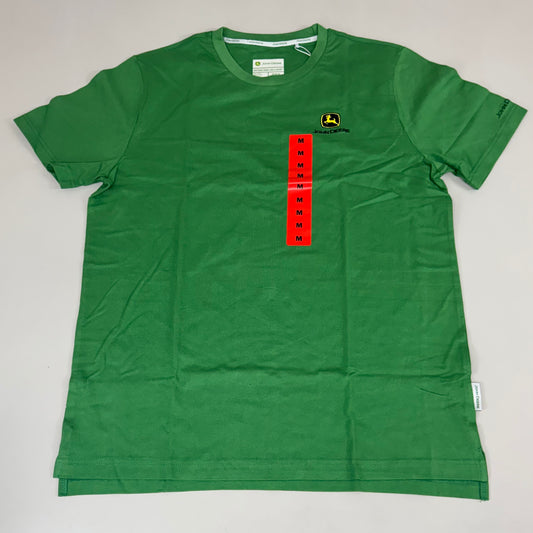 JOHN DEERE Embroidered Logo Short Sleeve Tee Shirt Men's Sz M Green 1896842