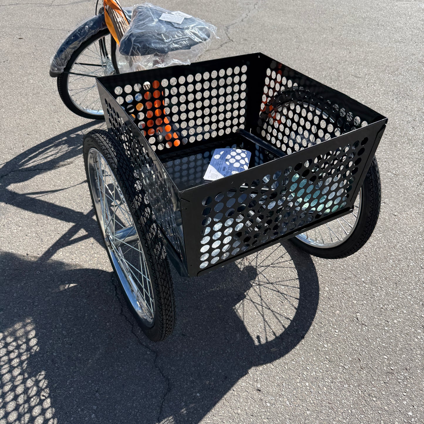 WORKSMAN M2020-CB Mover Industrial Cargo Tricycle 20” Orange w/ M13970 Basket