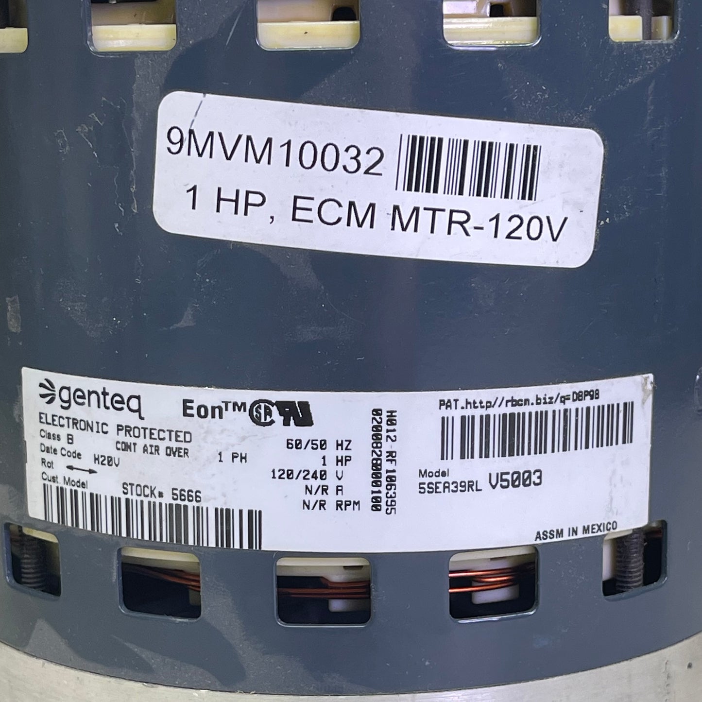 GENTEQ Drive Blower Motor 120/240V 60HZ 1PH 1HP Dark Blue & Silver 5SEA39RL V5003