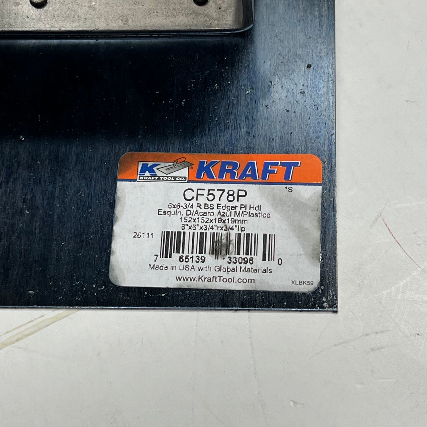 KRAFT TOOLS (2 PACK) Hand Edger W/ Plastic Handle 6"x6" 3/4"R Blue Steel CF57|8P