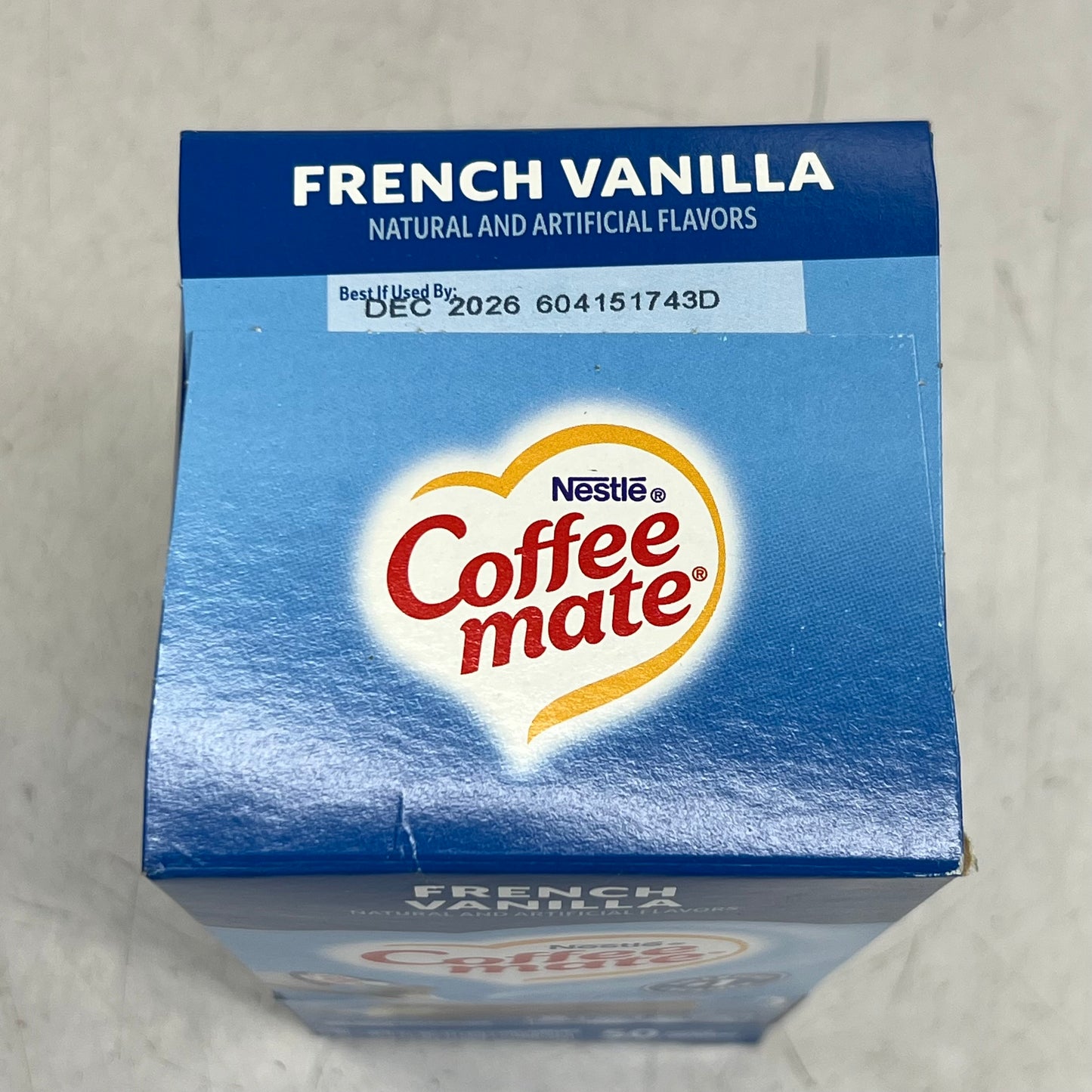 NESTLE (2 PACK Of 50 Single Creamers) Coffee Mate French Vanilla 0.38 fl oz. White BB 12/26