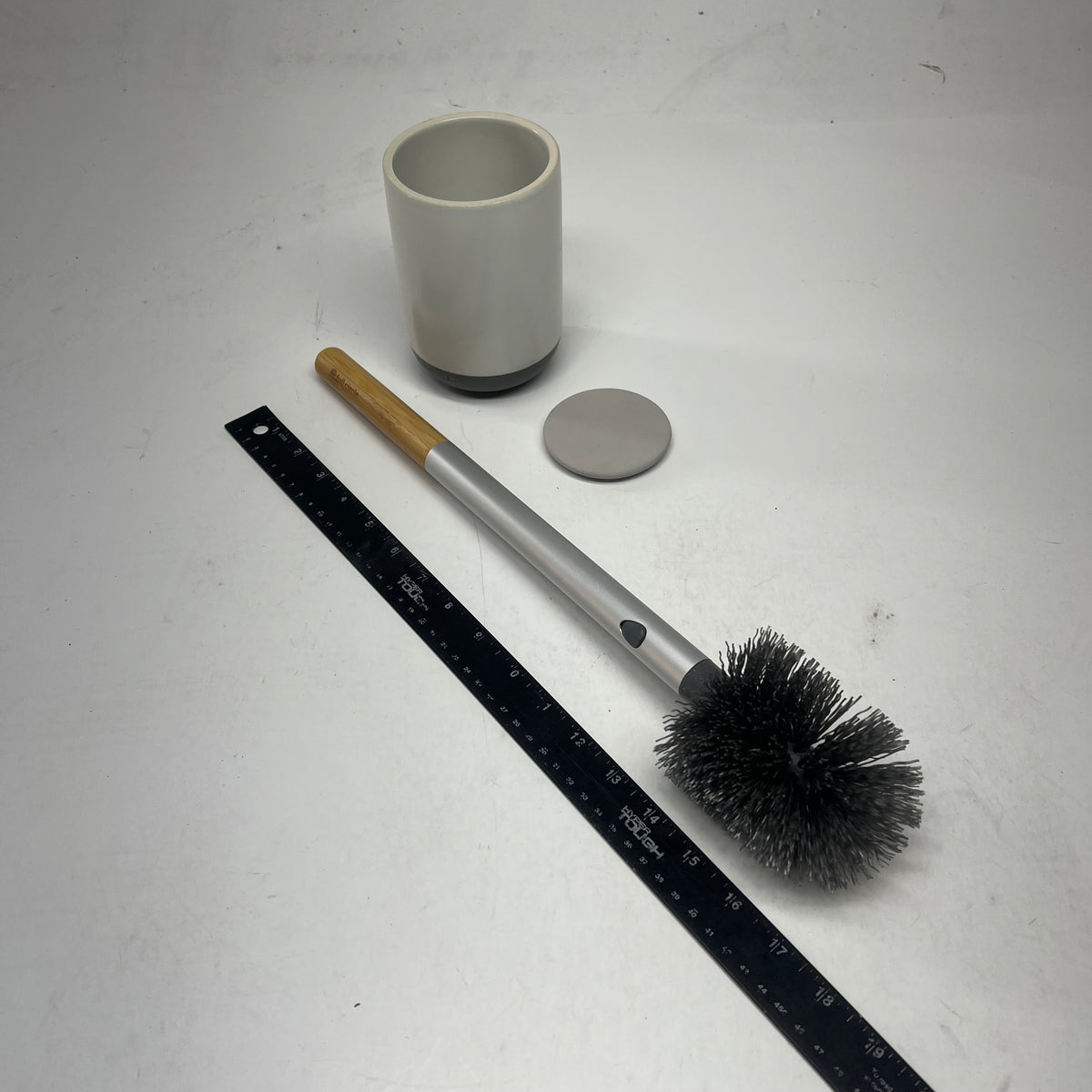 FULL CIRCLE Scrub Queen Toilet Brush Replaceable Mohawk Design Brush Head White