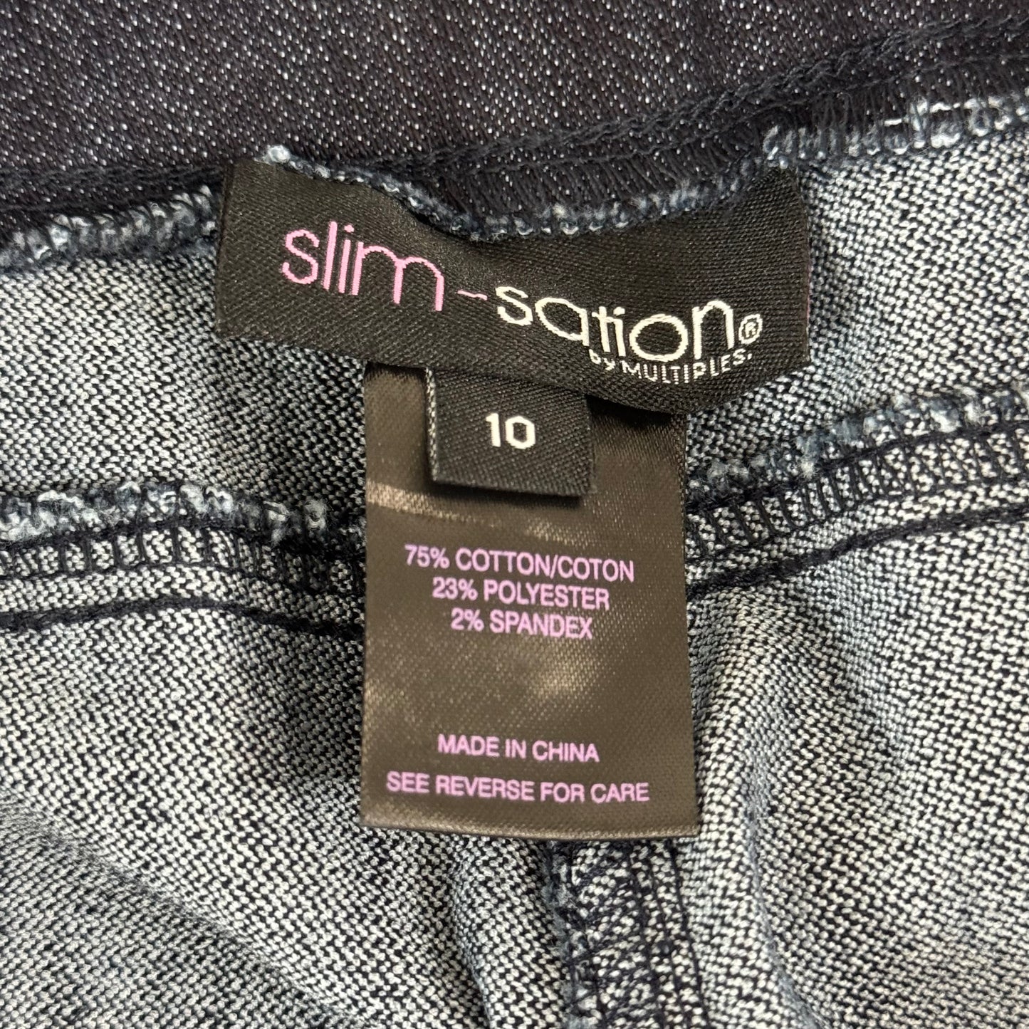 MULTIPLES Ankle Pant Petite Women's Sz 10 Denim M2604P