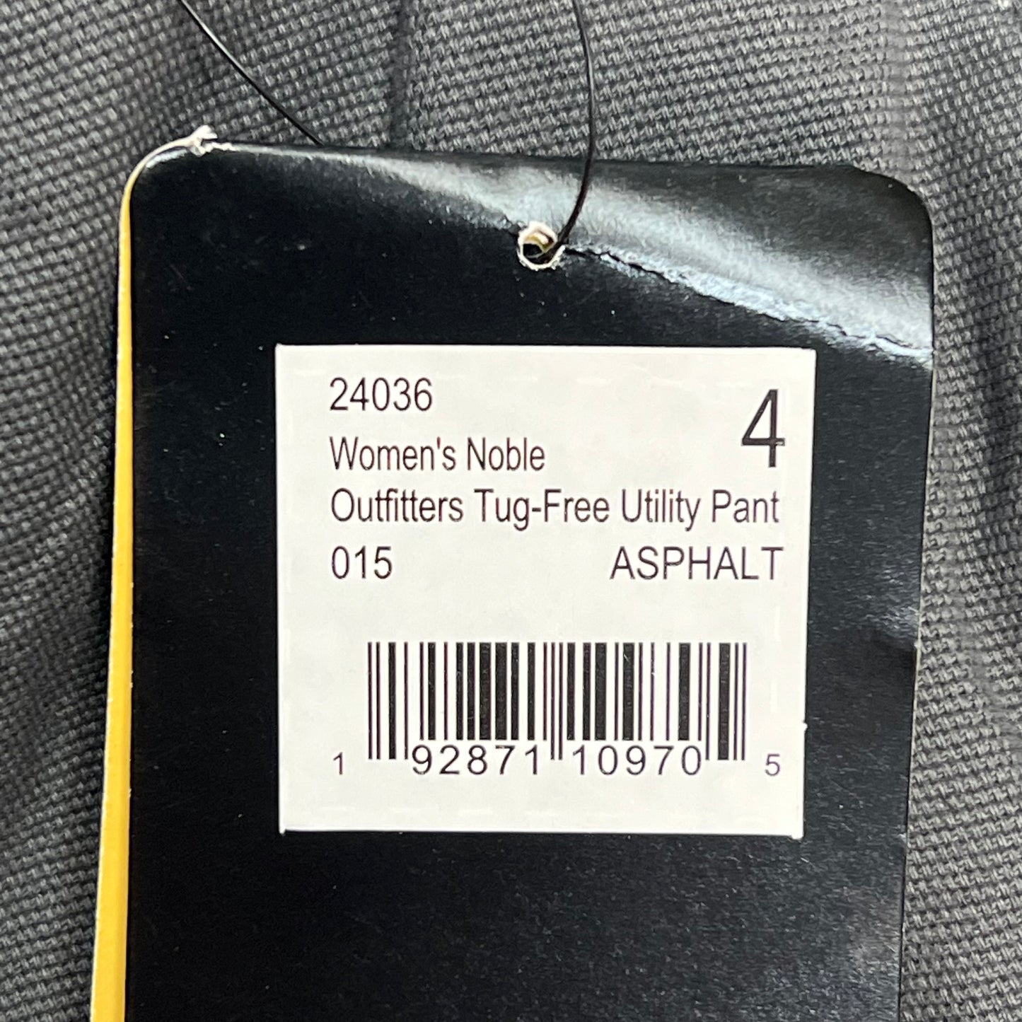 NOBLE OUTFITTERS Tug-Free Stretch Canvas Utility Pant Women's Sz 4 Asphalt 24036