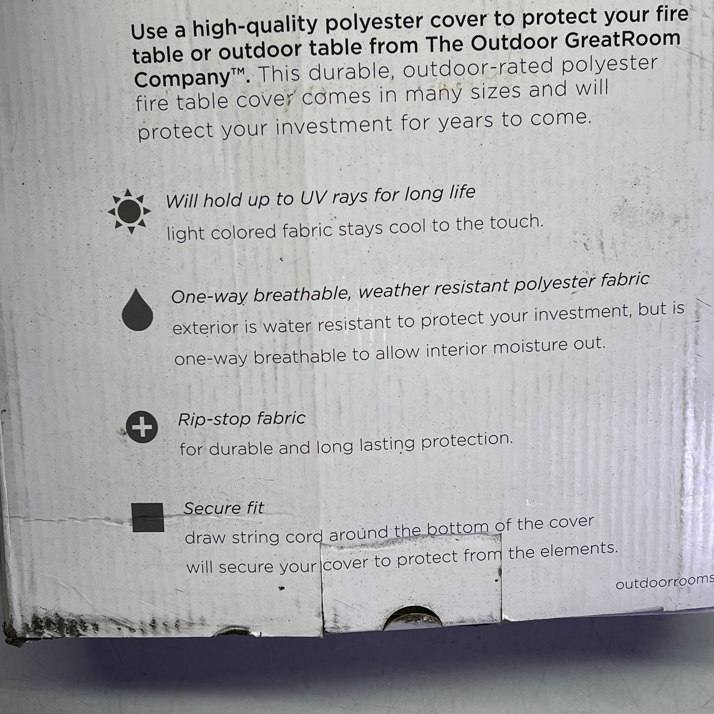 THE OUTDOOR GREAT ROOM Ripstop Fire Pit Burner Cover 52"x52"x22" Tan (As-is)