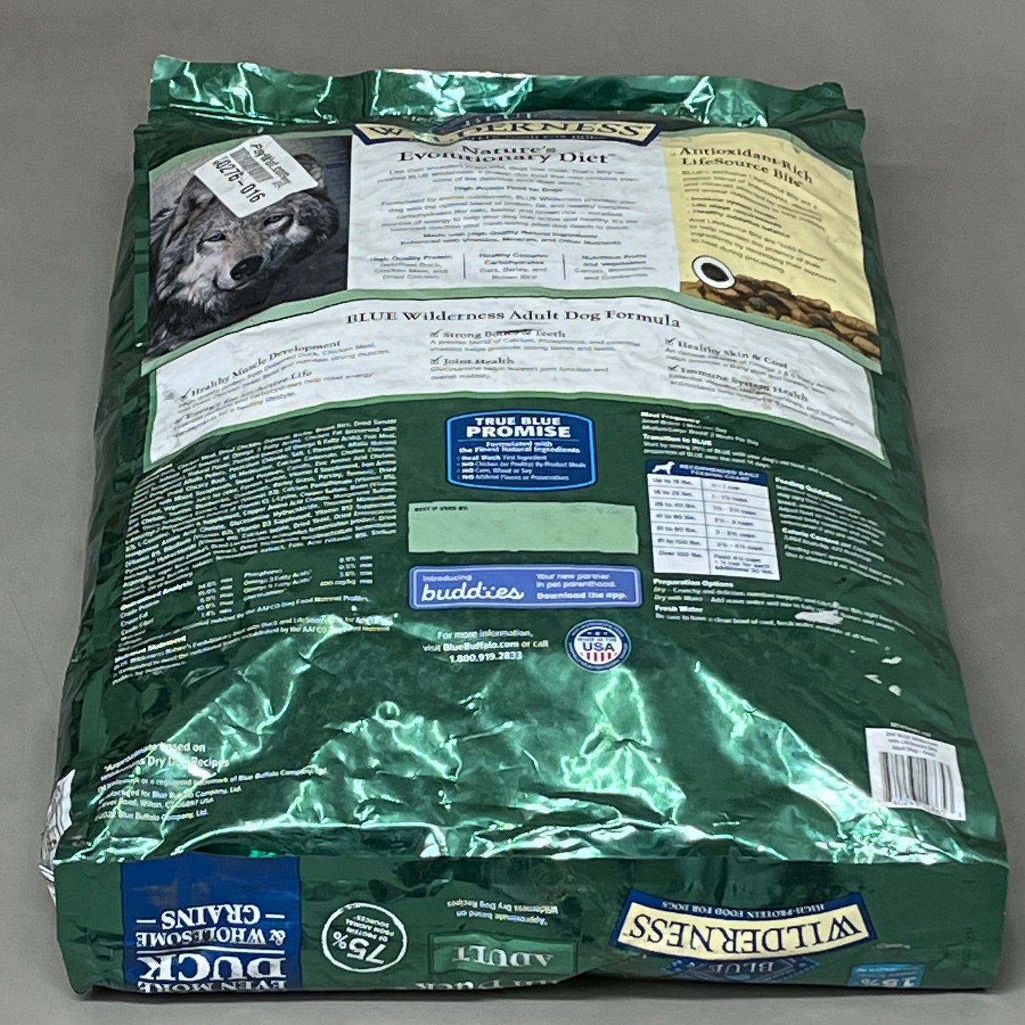 BLUE BUFFALO Adult Dry Dog Food With Duck 24LBS MT419089AM BB-04/2025 AS-IS