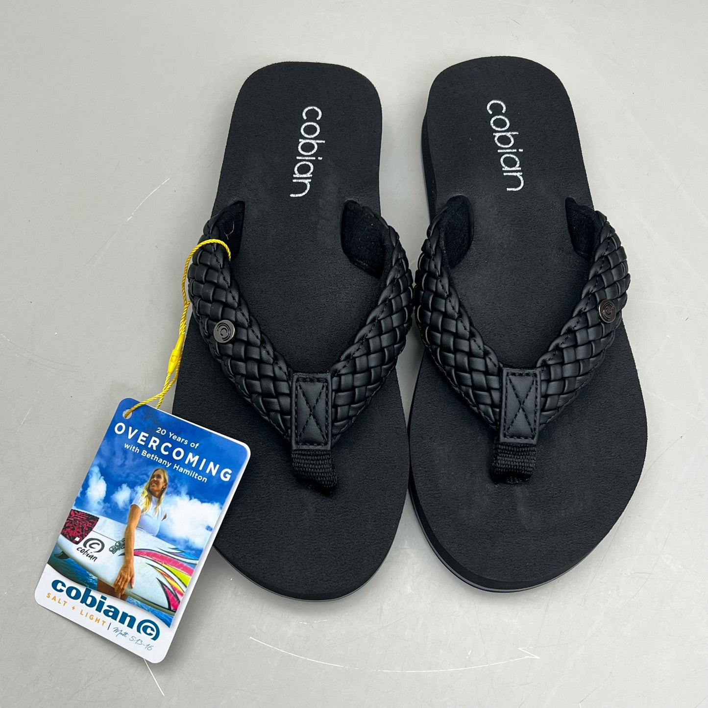 COBIAN Braided Bounce Synthetic Leather Sandals Women's Sz 10 EU 41 Black BRB10-001-10