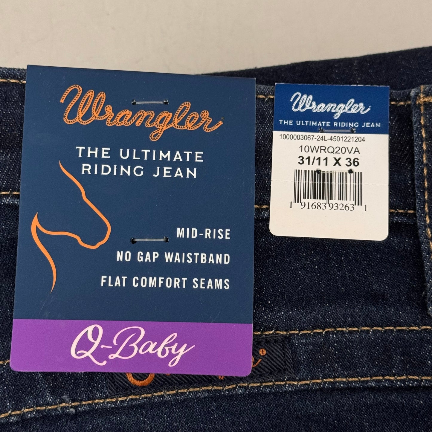 WRANGLER The Ulitmate Riding Jean Q-Baby Mid-Rise 31/11 x 36 Avery 10WRQ20VA