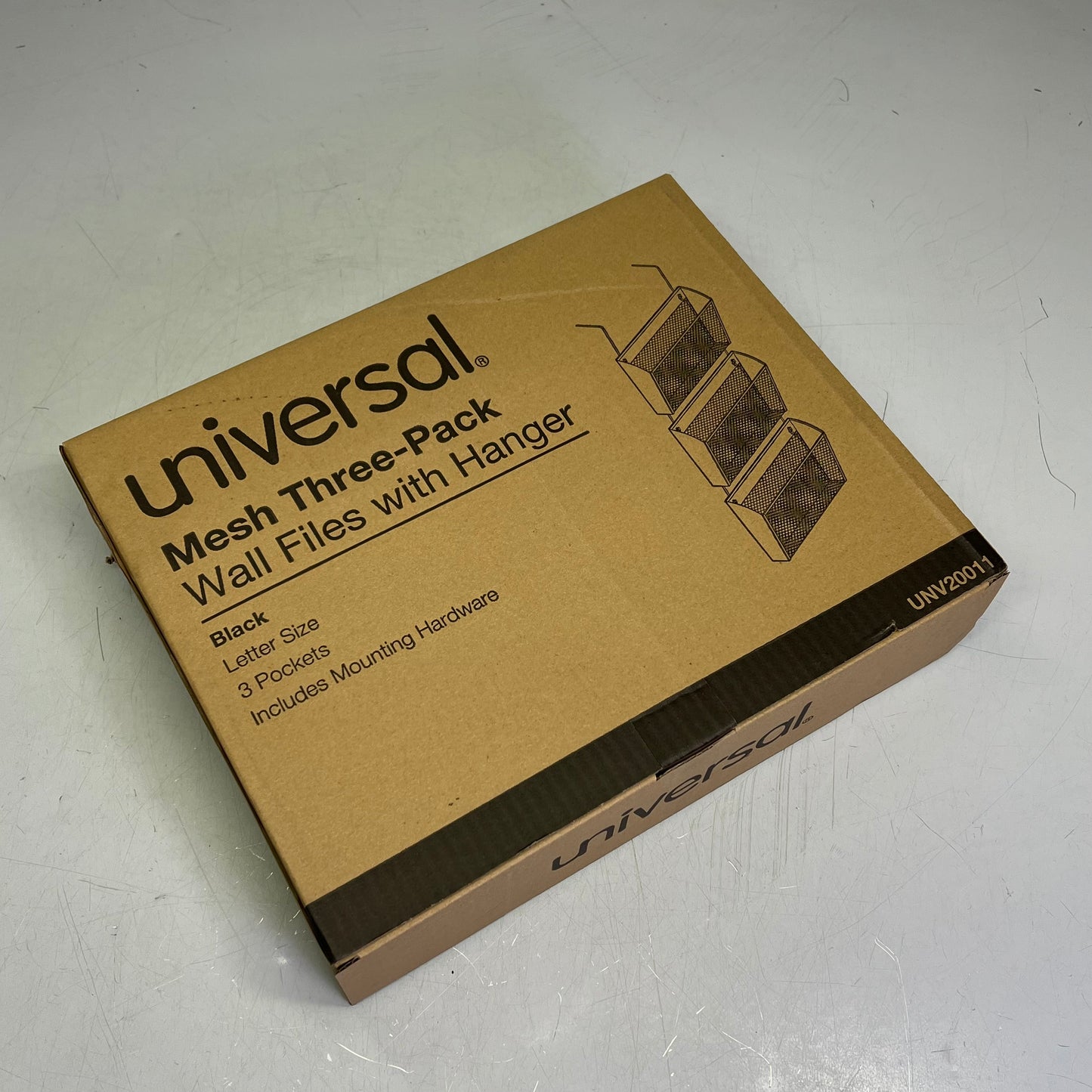 UNIVERSAL (SET OF 3) Metal Mesh Organizing Files Folders For Wall Black 20011