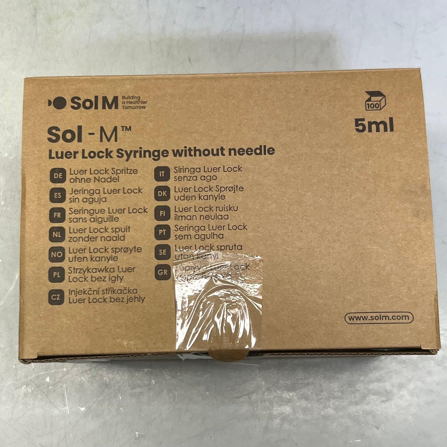 SOL-M™ (100 PACK) Luer Lock Syringe 5 ml P180005