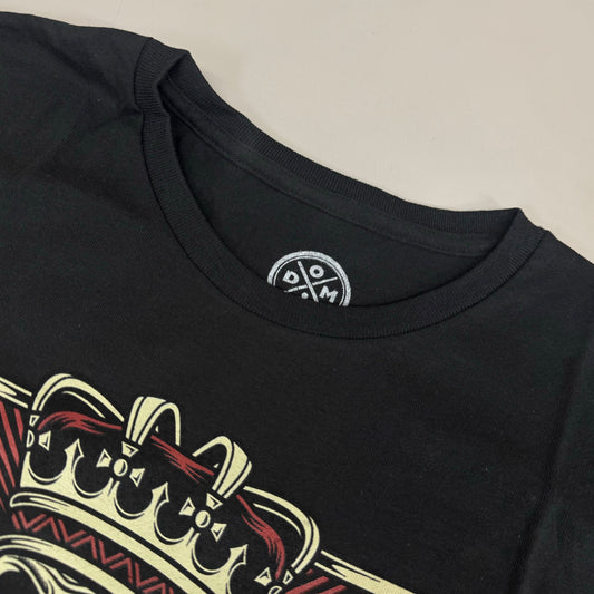 DOM King Of Spades Skeleton Men's Black Graphic T-Shirt Unisex 3XL Black/Red