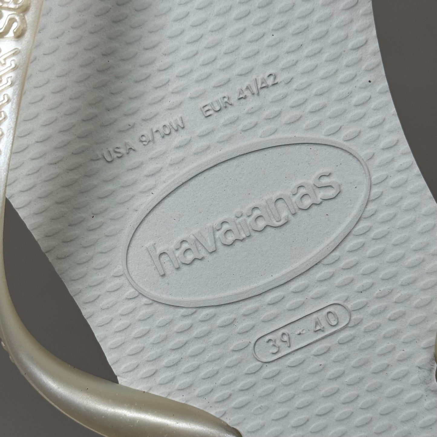 ZA@ HAVAIANAS High Quality Rubber Slim Flip Flops Non-Slip Women's 9/10 White 400030 G