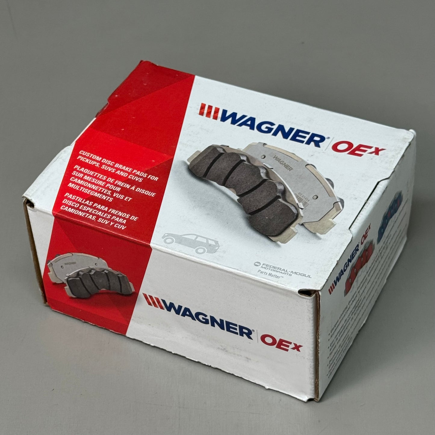 WAGNER OEx Ceramic Disc Brake Pad Set 4 1/2" x 2" Grey OEX1402