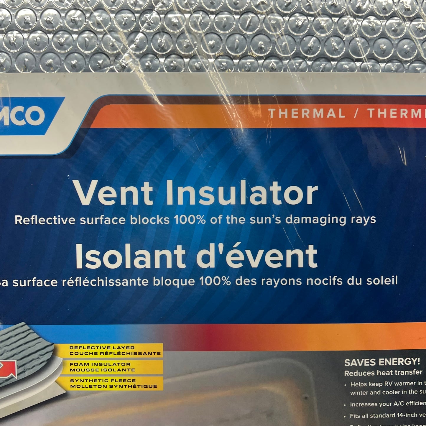 CAMCO (2 PACK) Vent Insulator W/ Reflective E/F Fits 14"x14" White/Silver 45192