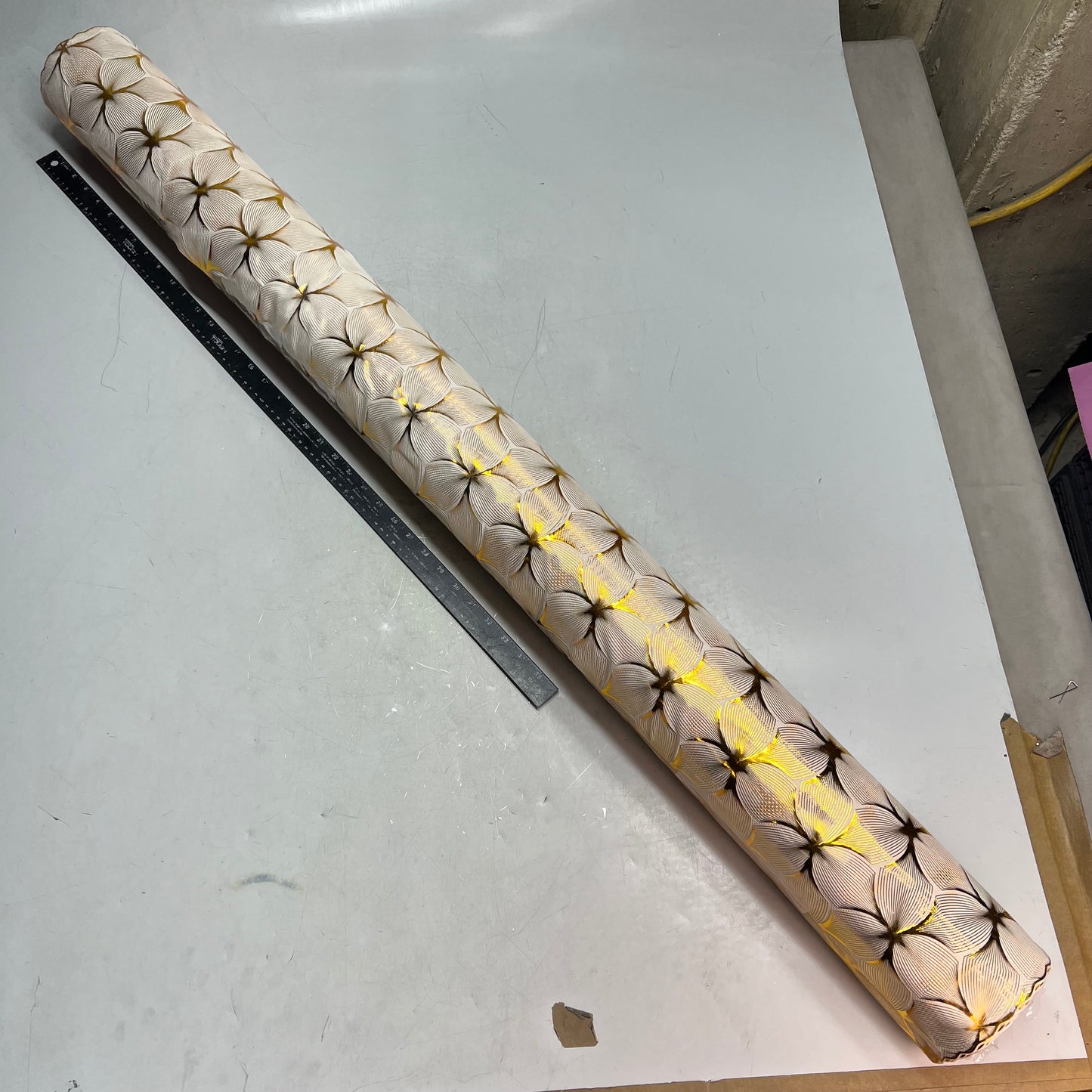 PVC Lace Dining Tablecloth Floral Pattern 54"x60' Clear/Gold