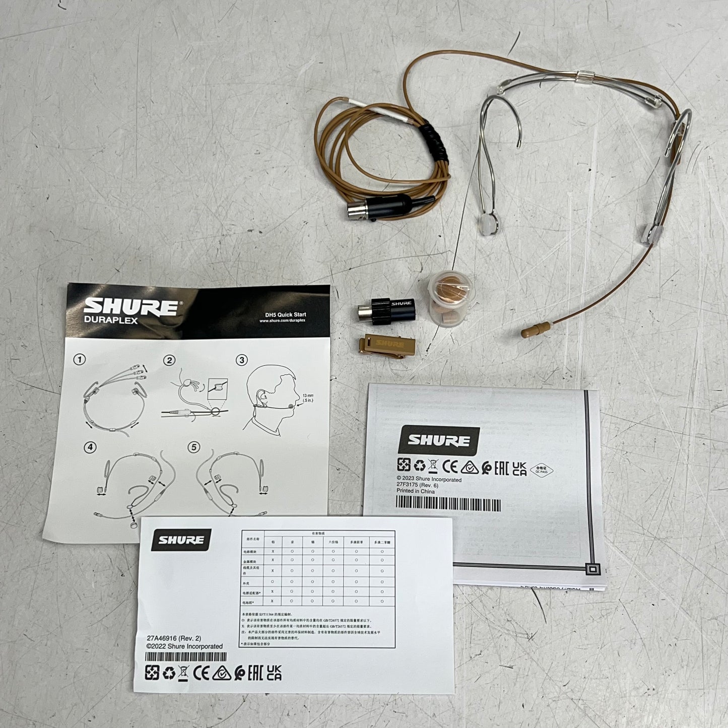 SHURE DHS Microphone Omni/directional Condenser 1.6mm Cable Cocoa DH5C/O-MTQG