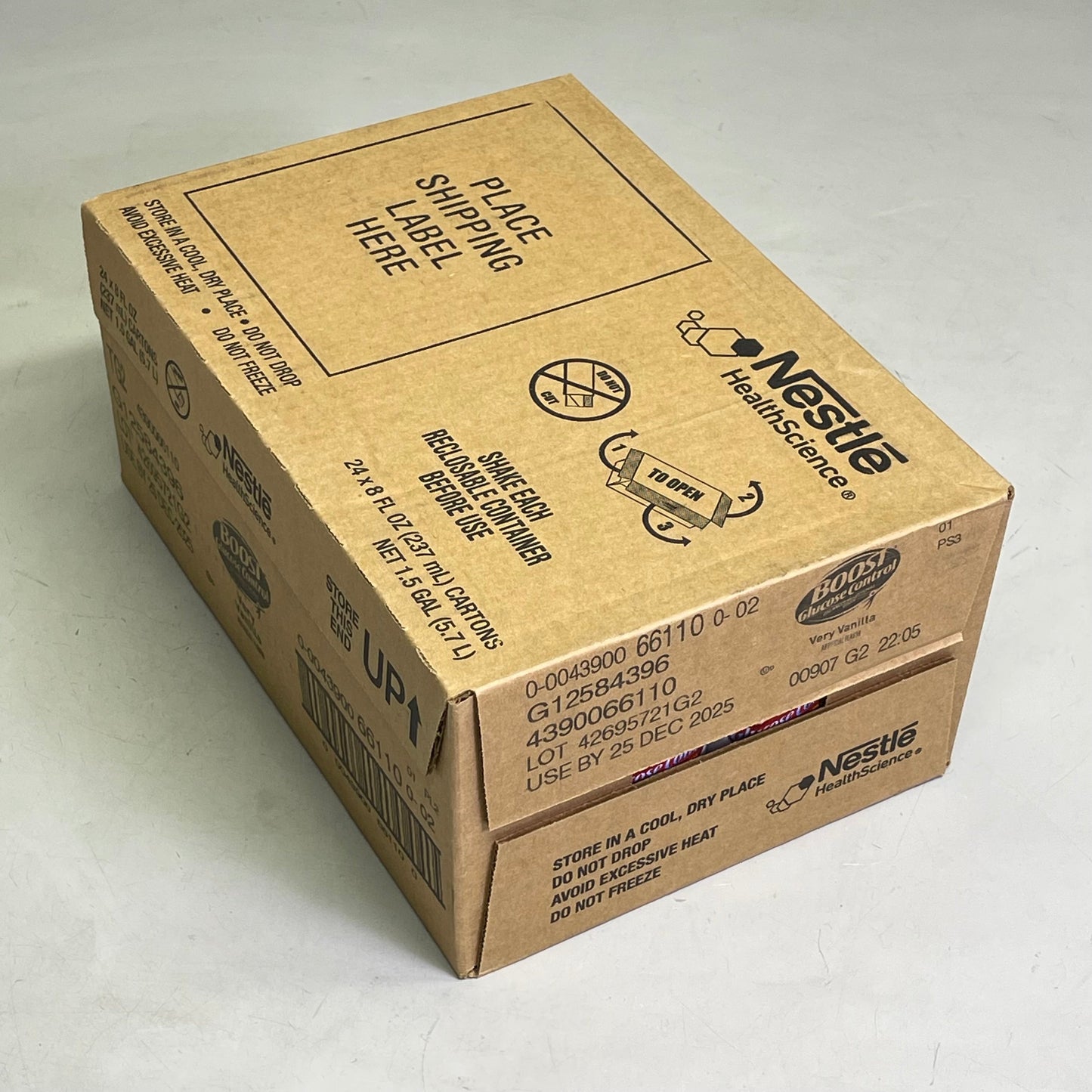 ZA@ NESTLE (24 Pack) Boost Breeze Very Vanilla Flavor 8 fl oz BB 12/25 A