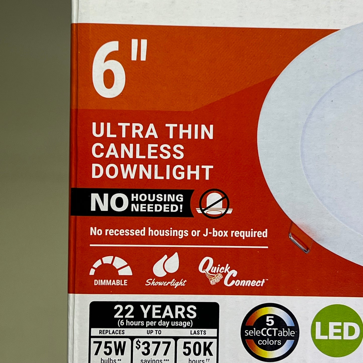 HALO Ultra Thin Canless Downlight Slim Edge  6" 1140 Lumen HLBPH6099FS1EMWR