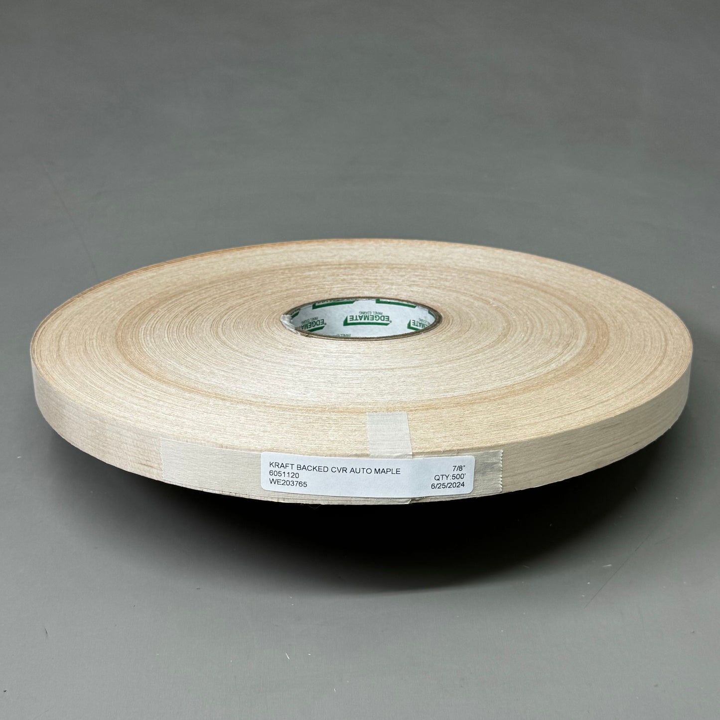 EDGEMATE Kraft Back CVR Automatic Edge Banding Maple 7/8" X 500' Roll 6051120