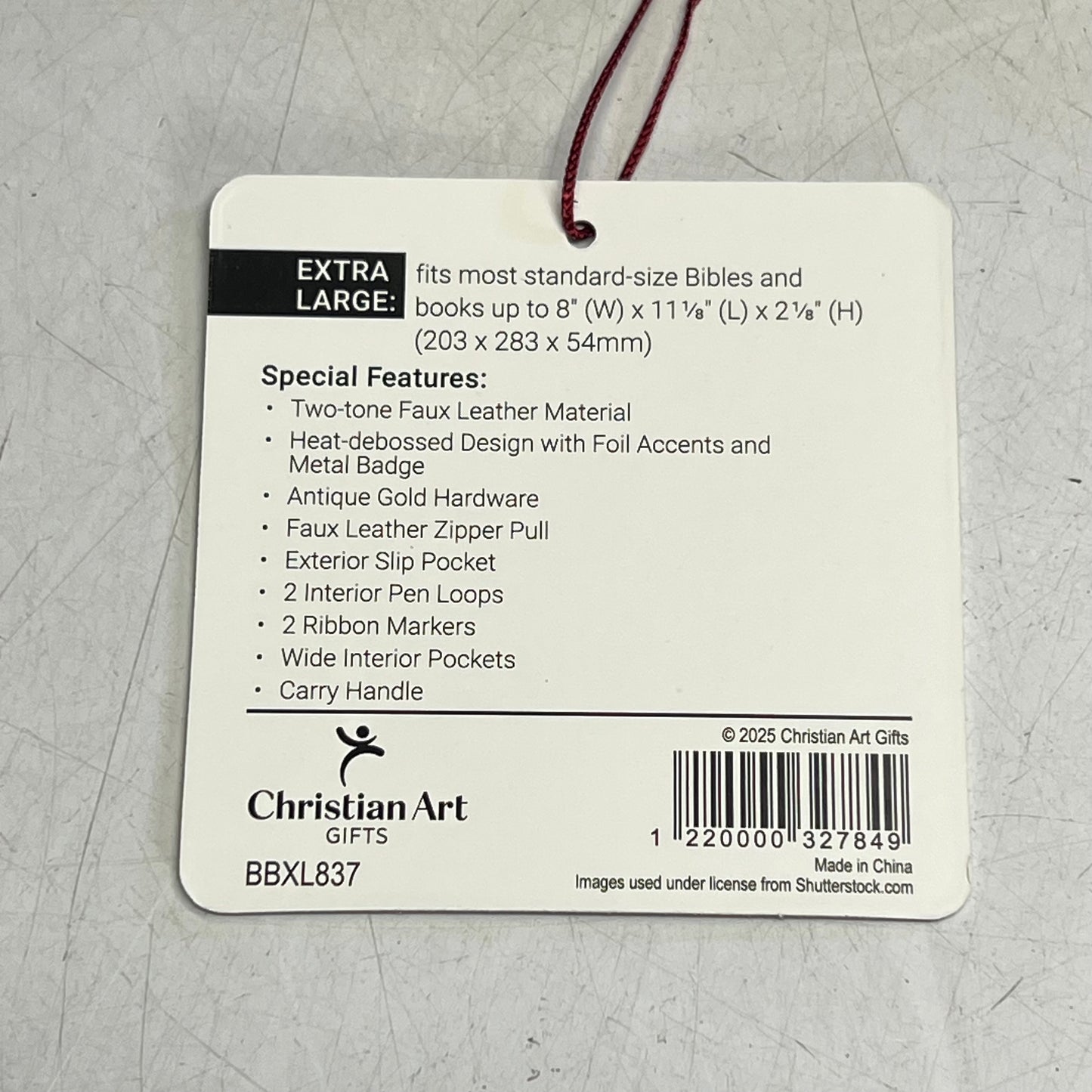 CHRISTIAN ART GIFTS Joshua 1:9 Two-tone Faux Leather Bible Cover 8"x11" Grey