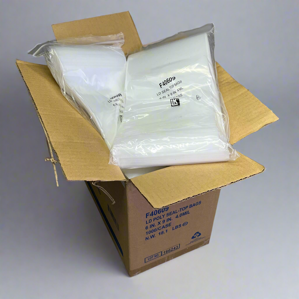 ELKAY PLASTICS (1000) LD Poly Seal-Top Bags 4.0mil. 6 in.x 9 in. F40609