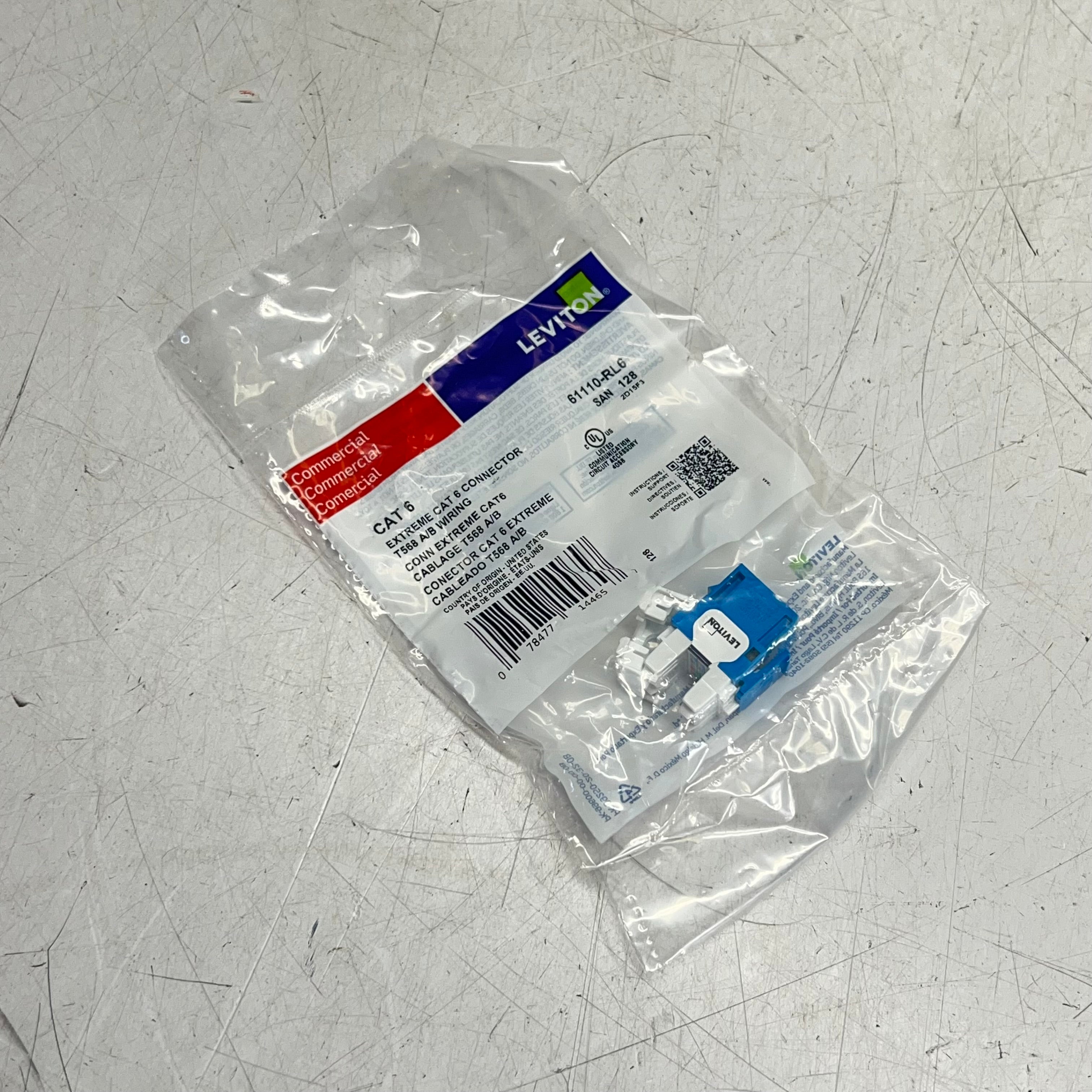 LEVITON Extreme Cat 6a Quickport Jack Channel Rated 26 To 22 AWG