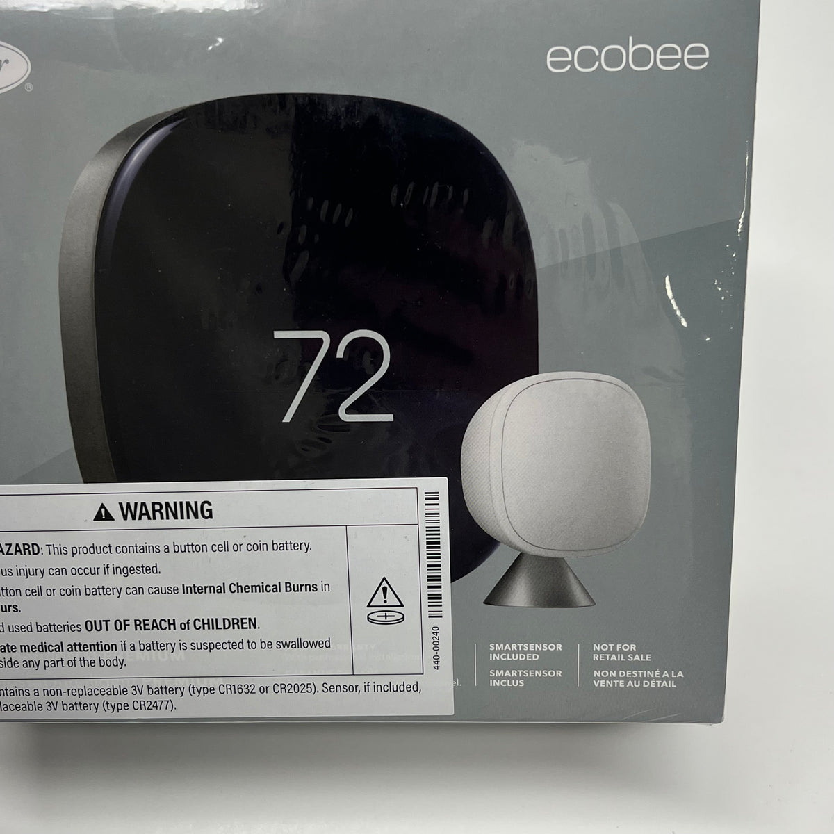 CARRIER Ecobee Smart Thermostate W/ Air Quality Monitor Black EB-STATE6ICR-01