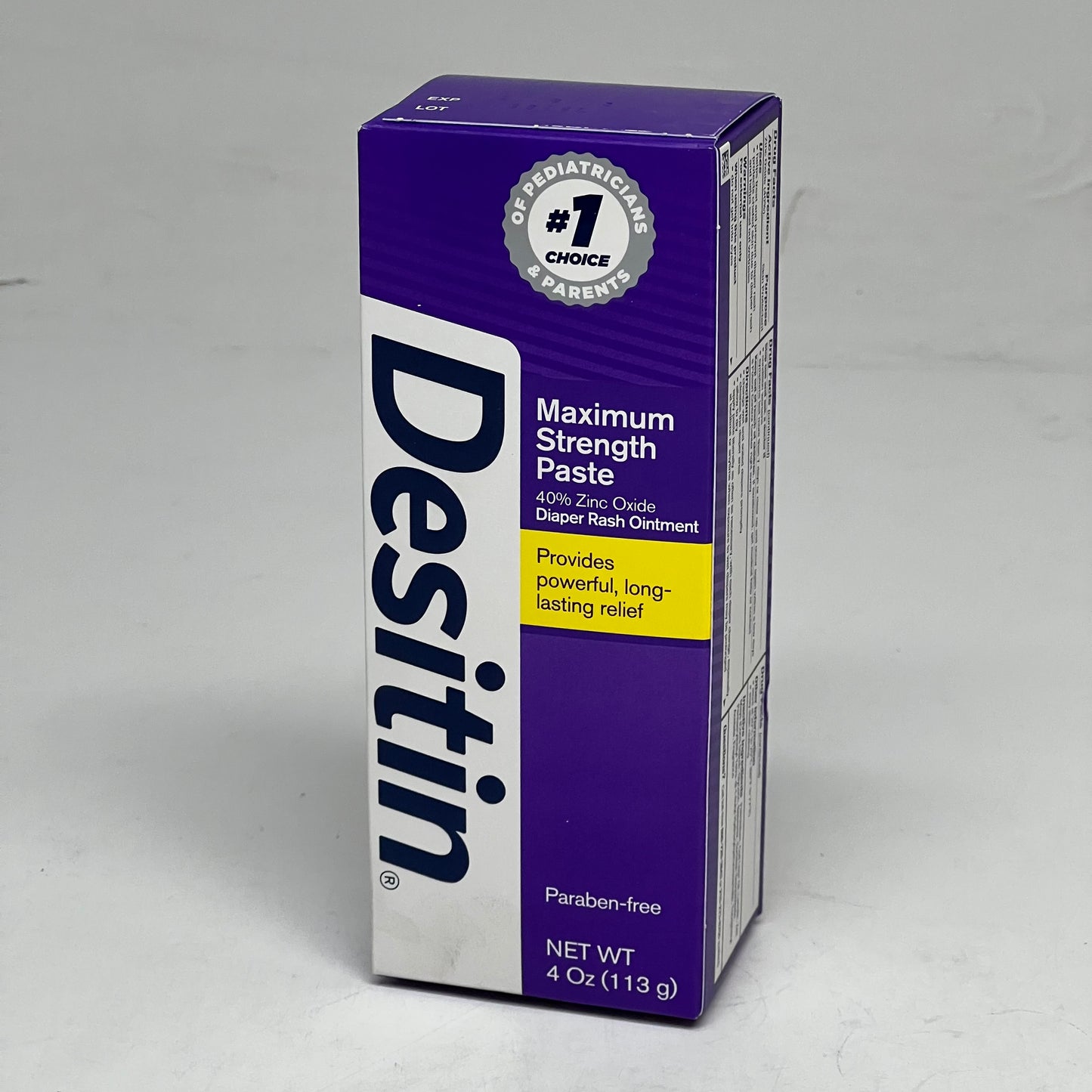 DESITIN Maximum Strength Diaper Rash Paste 40% Zinc Oxide Skin Protectant 4 oz. BB 03/28