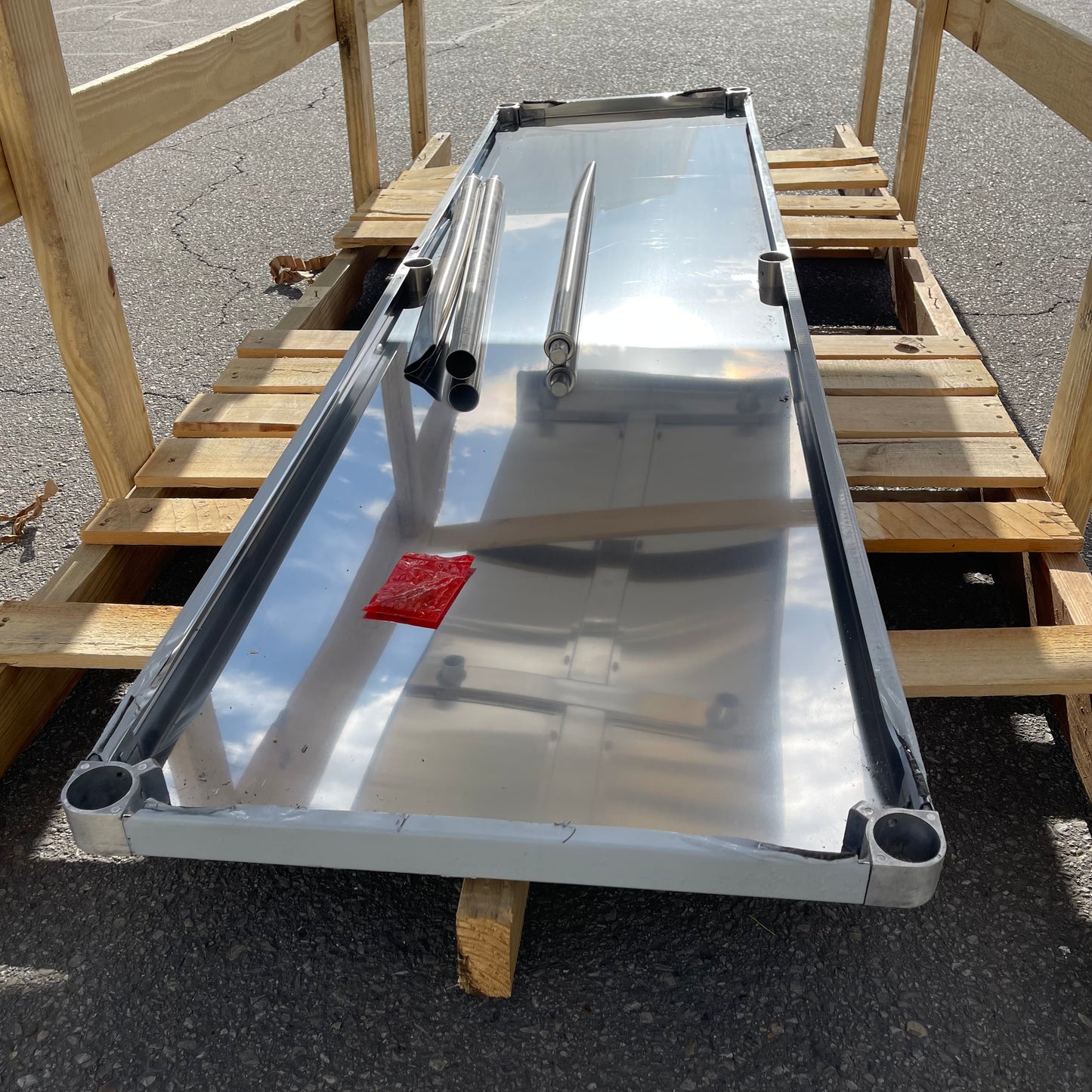 Z@ Pallet of REGENCY Work Table w/ Left Sink Stainless Steel 600ST3096L (AS-IS, Bent)