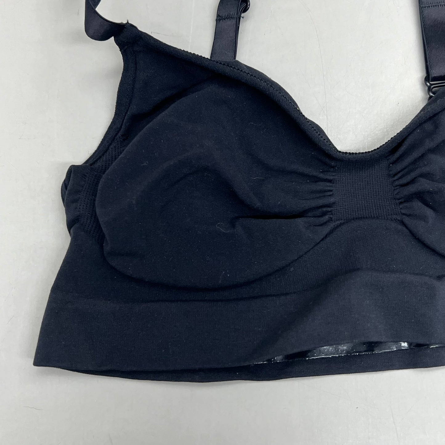 SKIMS Strong Support Seamless Sculpt Bralette Pique Stitching Women's Sz S Onyx