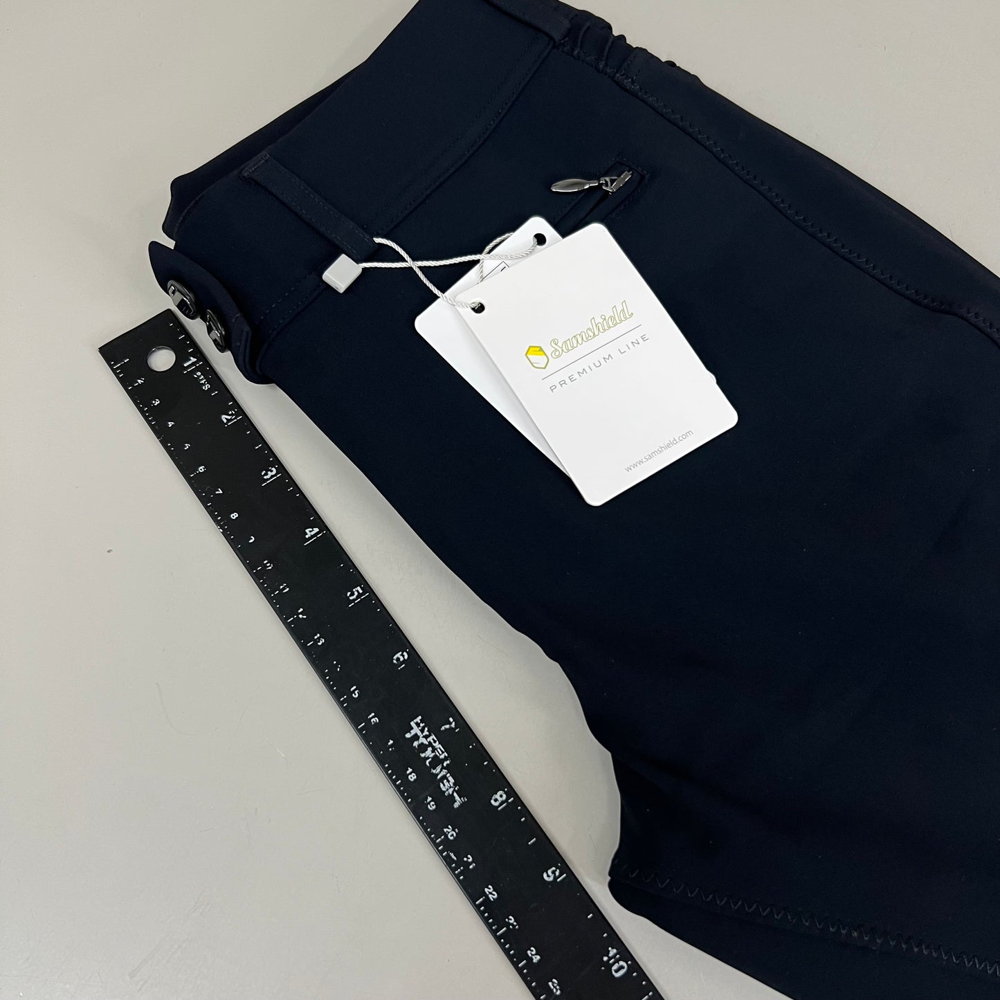 SAMSHIELD Chloe Metal Dots Equestrian Pants Women's Sz US 26, UK 8, FR 36 Black