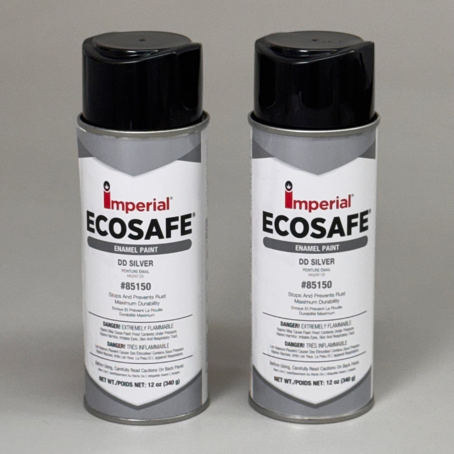 IMPERIAL (2 PACK) EcoSafe Gloss Enamel Paint Acrylic Base DD Silver 12 oz 85150