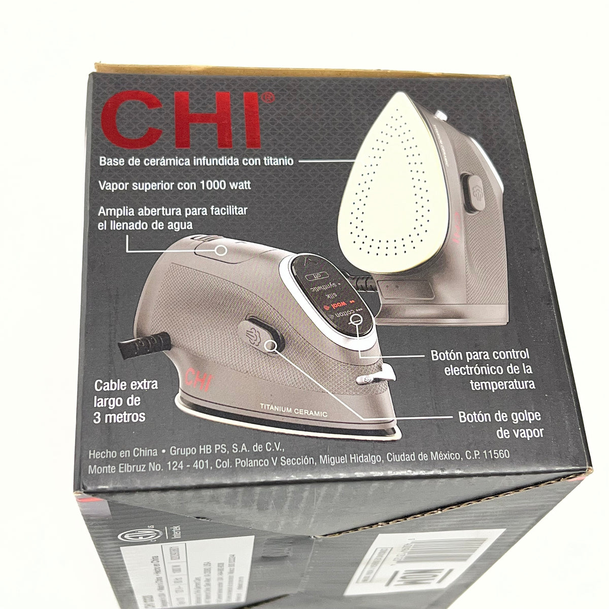 CHI Mini Steam Iron 3 Way Auto Shut Off Lightweight 1000w Brown/Gold 13120