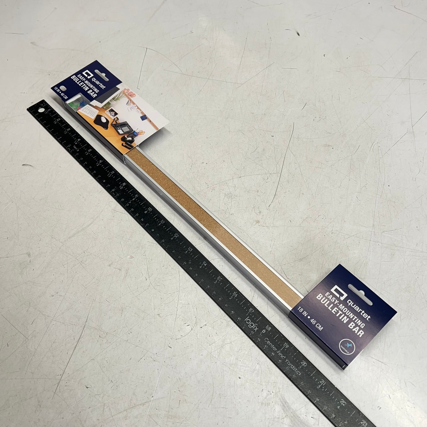 QUARTET (2 PACK) Bulletin Bar Aluminum Frame W/ Pins 18" Silver/Brown 2003