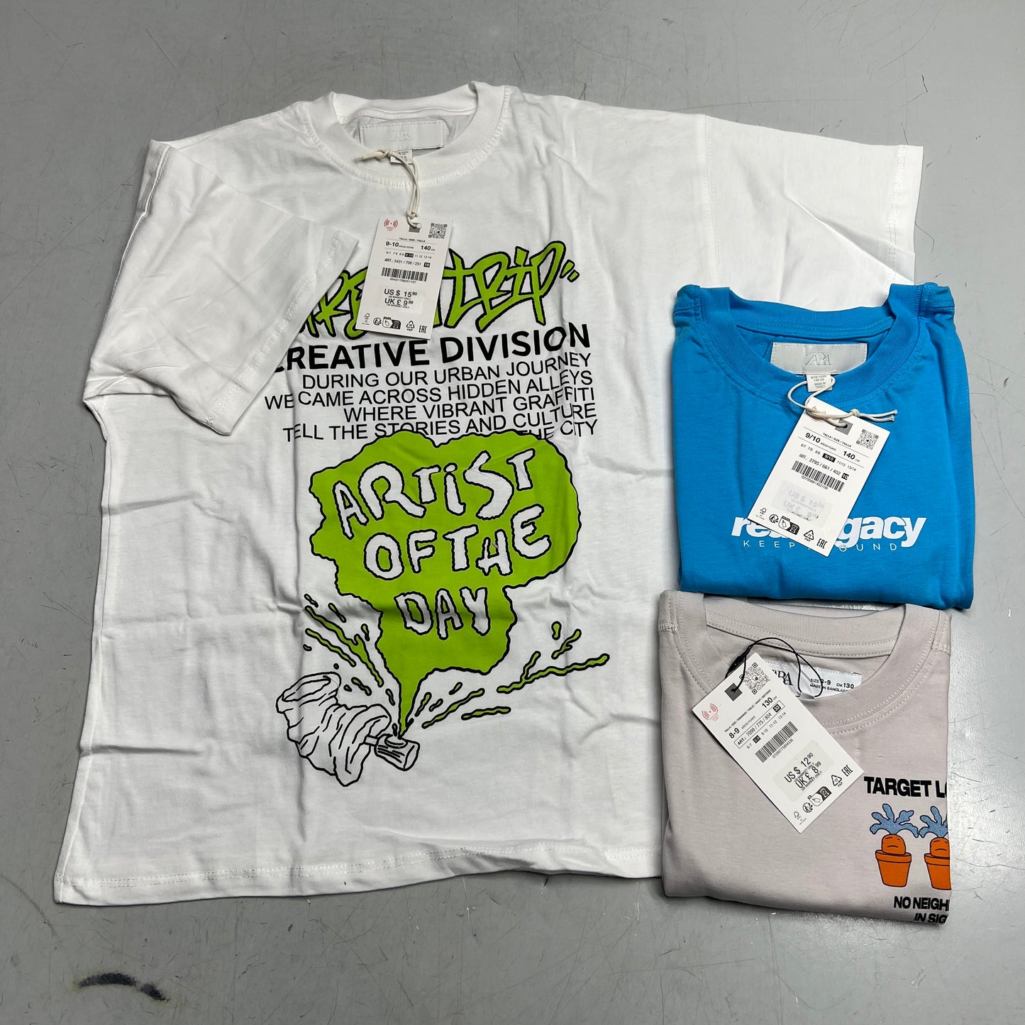 ZA@ ZARA Lot of  Kids Clothing Tee-Shirts, Jeans & Shorts Boy's Assorted Sizes