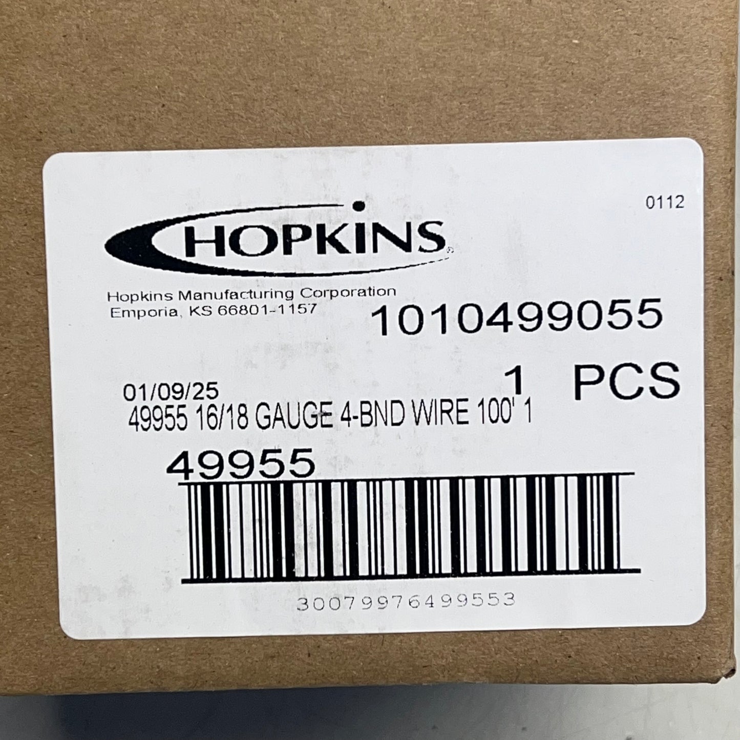 HOPKINS Towing Solutions Trailer Wire Harness 100' - 4 Flat  Multicolor 49955