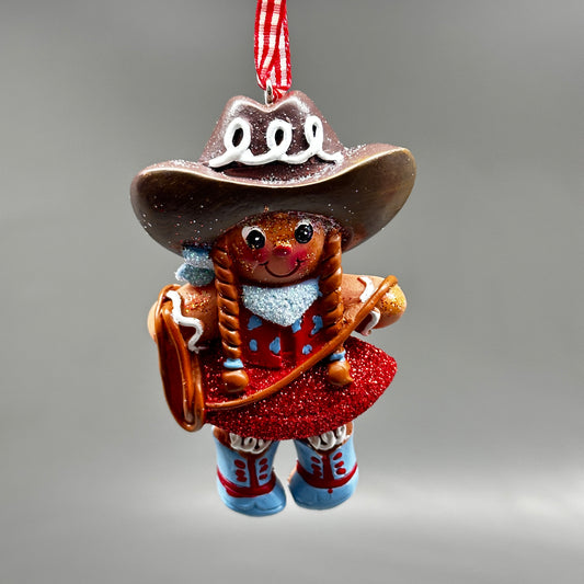 KURT S. ADLER Gingerbread Cowgirl Christmas Ornament H5676