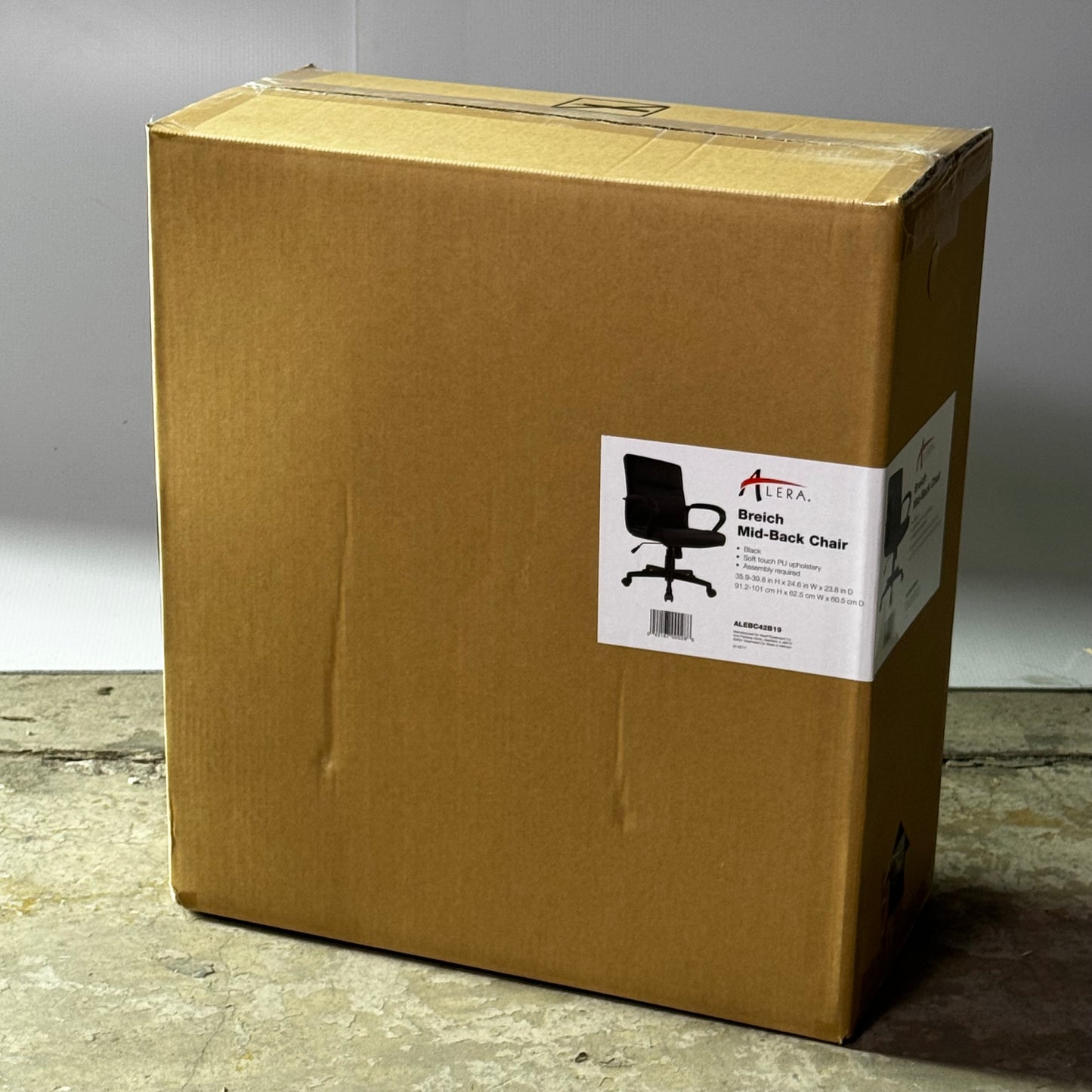 ALERA Mid-Back Chair Sz 35.9-39.8” H x 24.6” W x 23.8” D, Black ALEBC42B19